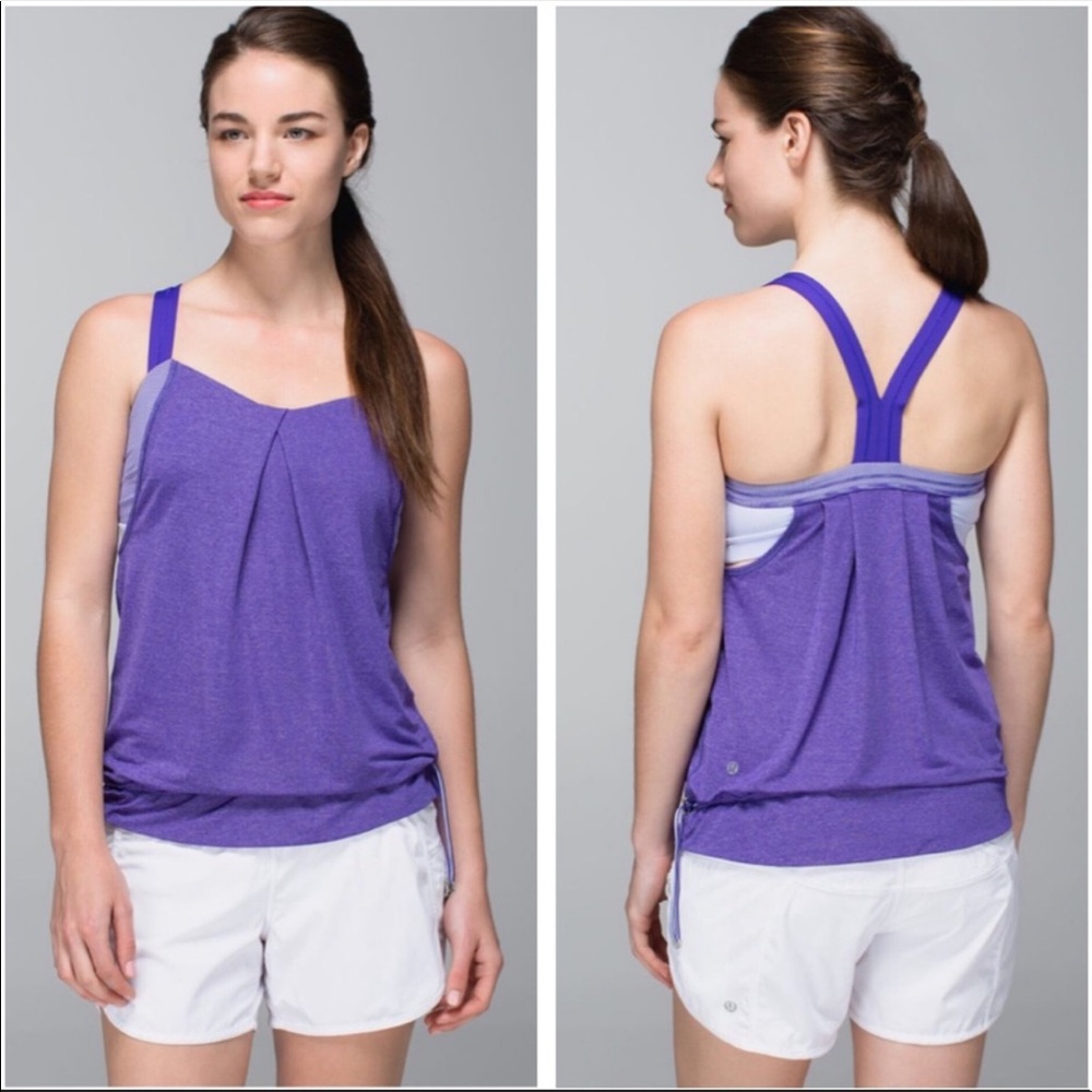 Lululemon Rest Less tank built in bra purple Sz 6